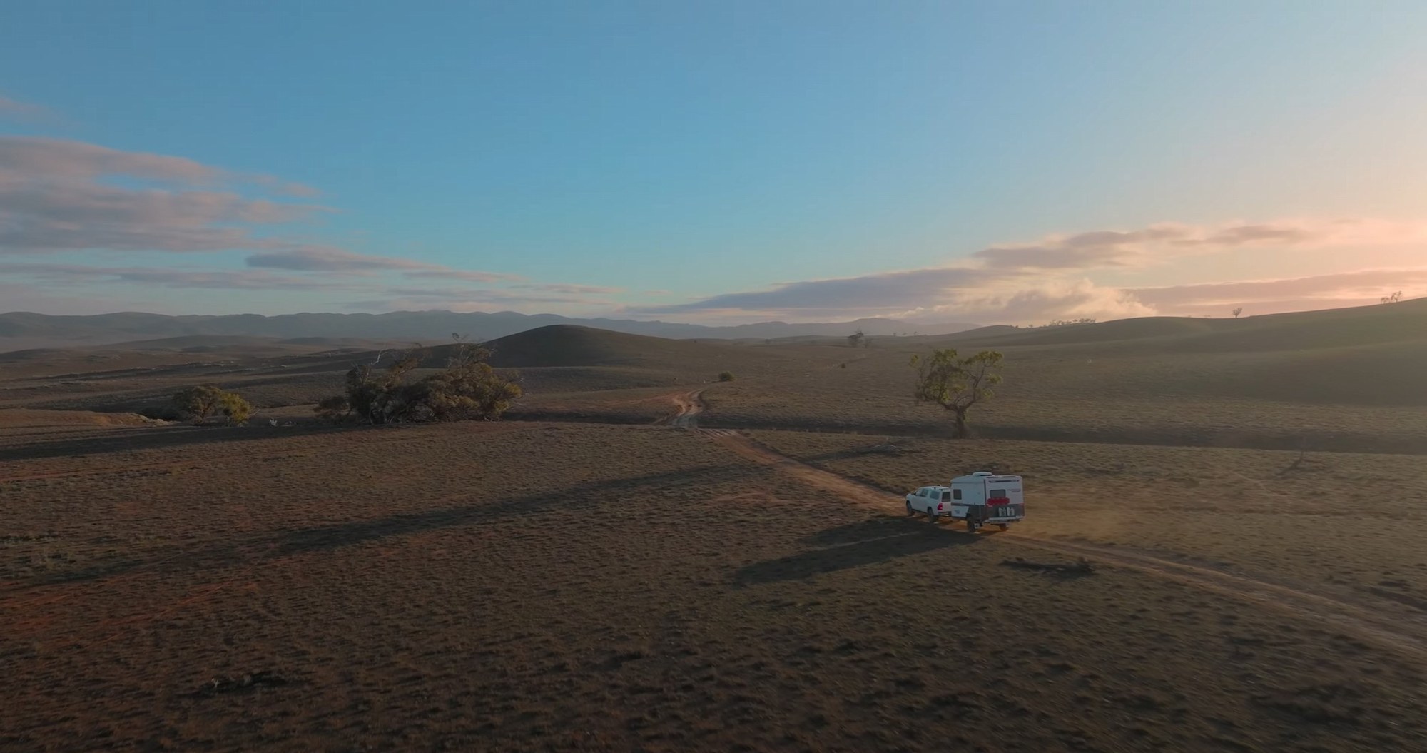 The Pioneer Campers Verve at camp in the outback